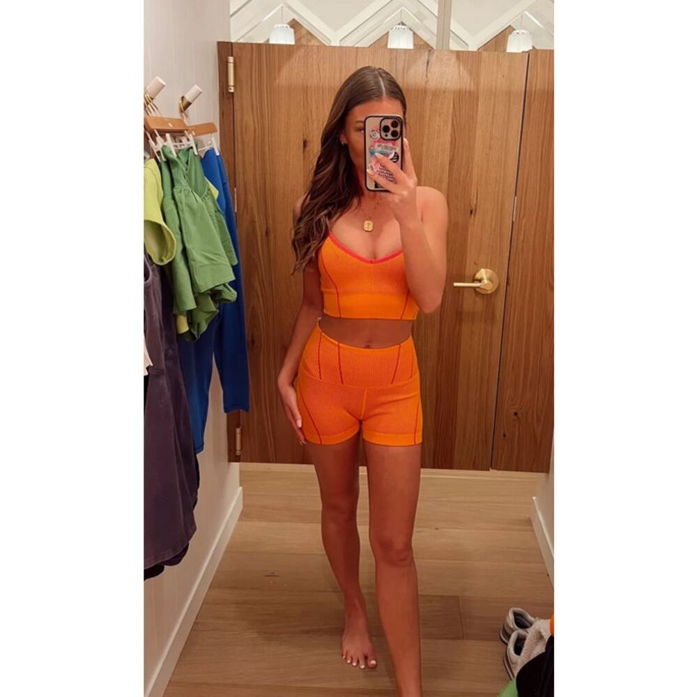 OFFLINE By Aerie | NEW Seamless Corset 2" Bike Shorts  Simply Orange‎ Medium